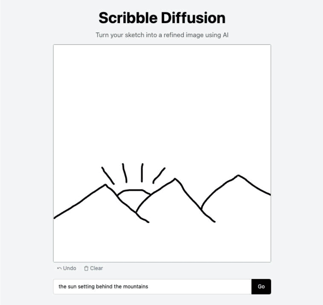 开源AI绘画Scribble Diffusion涂鸦草图转精致图像源码
